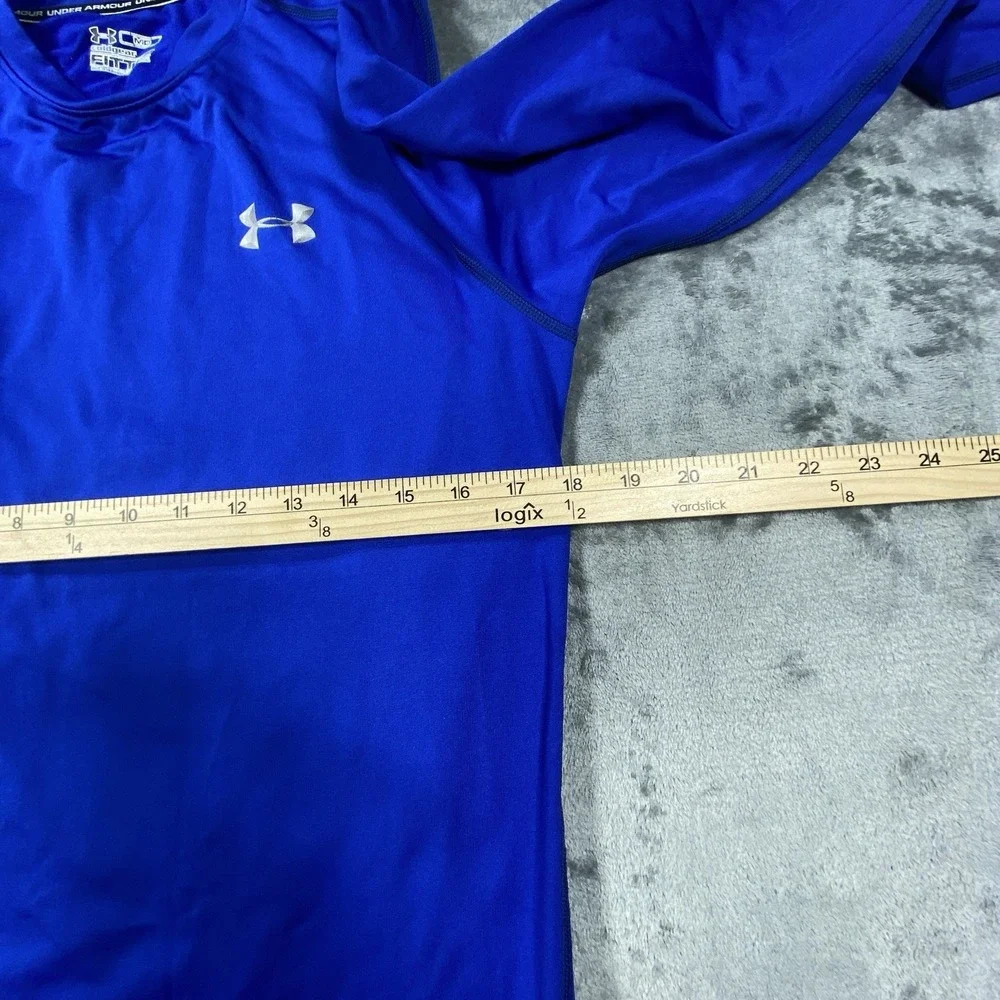 Under Armour Shirt Mens M Blue ColdGear Fleece Base‎ Layer Scent Control Hunt